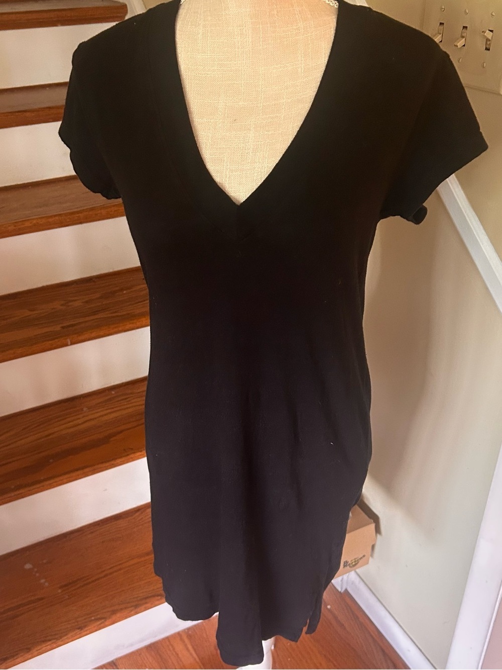 Perfectwhitetee Shirt Dress Black Boho Hipster Casual Edgy Women’s Medium